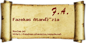 Fazekas Atanázia névjegykártya